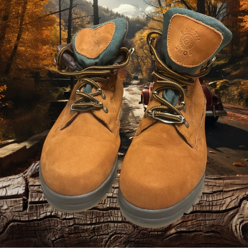 Earth Shoe "Tracker" Women's Waterproof Hiking Boots Brown Leather Size 7
